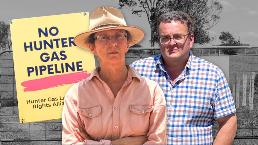 A photo composition of landholders Margaret Fleck and Mick Fetch.