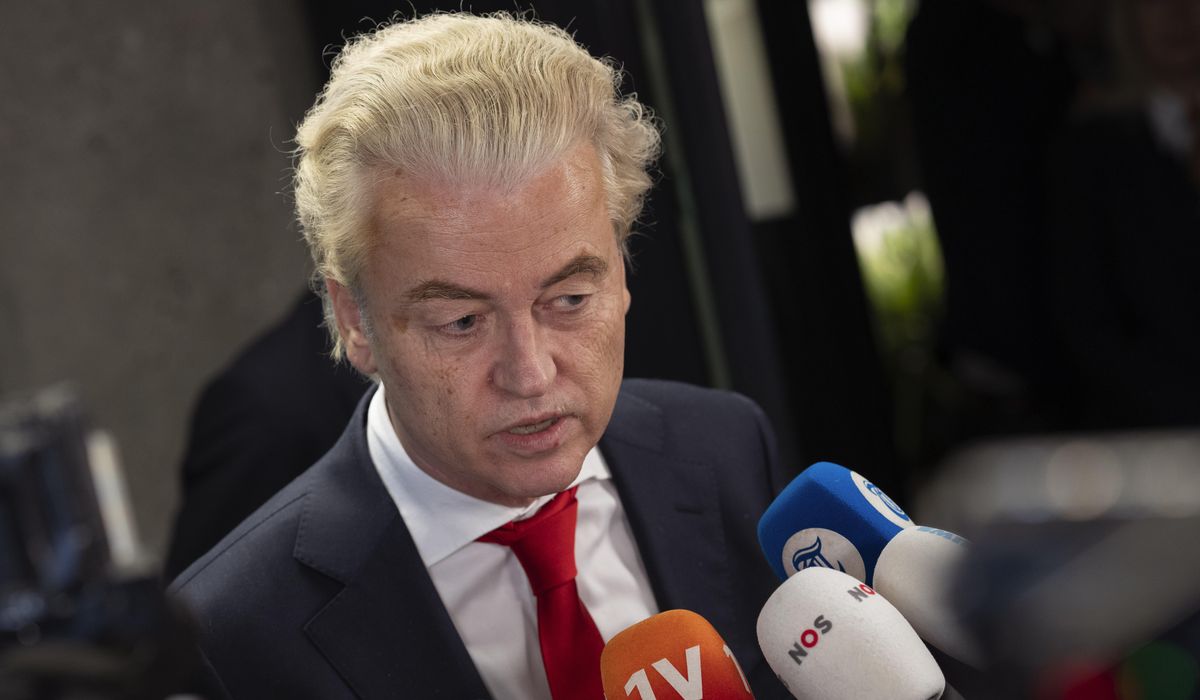 Dutch official says Geert Wilders and 3 other party leaders should discuss forming a new coalition